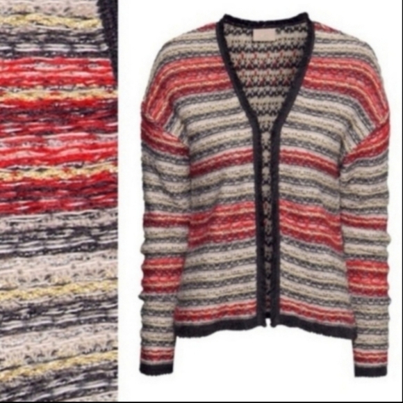 [H & M]  Stripped Open Front Cardigan Size Medium NWOT - Picture 3 of 12